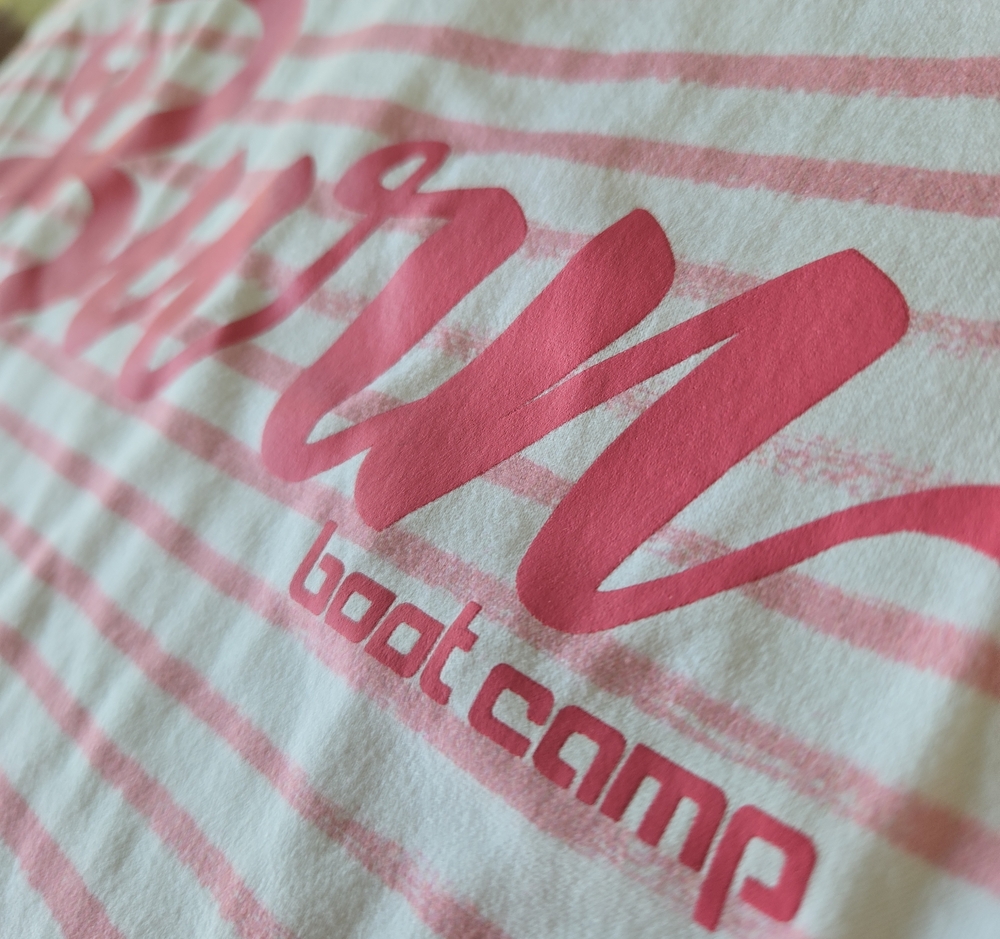 Burn Boot Camp Pink Striped Tank Top